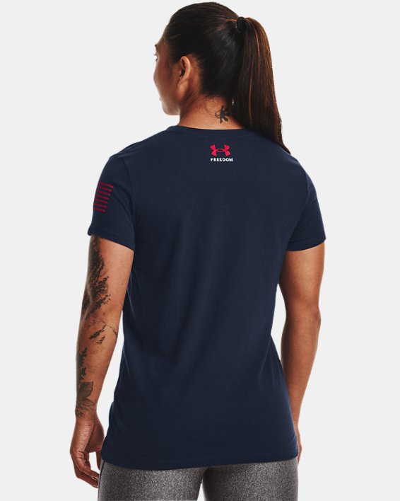 Women's UA Freedom United T-Shirt, Navy, pdpMainDesktop image number 1